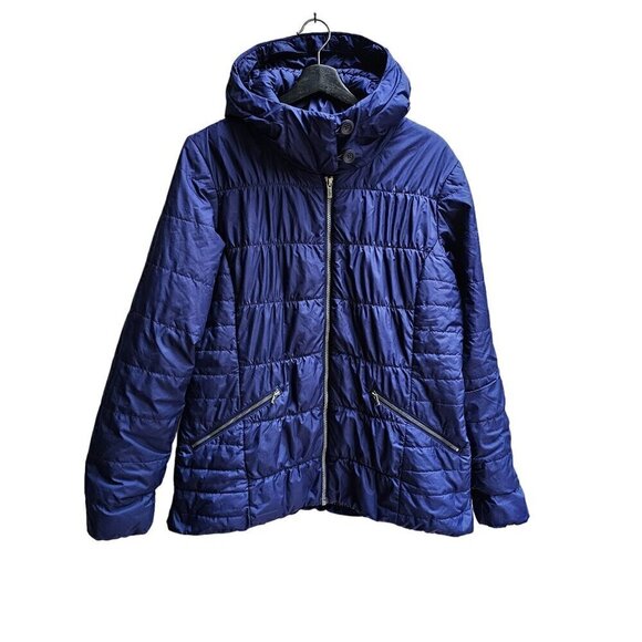 Columbia Women's Thermal Coil Hooded Jacket, Navy Blue, Zipper Pockets, Size L - Picture 1 of 9